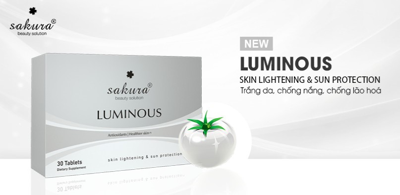 Viên uống trắng da toàn thân cà chua trắng Luminous