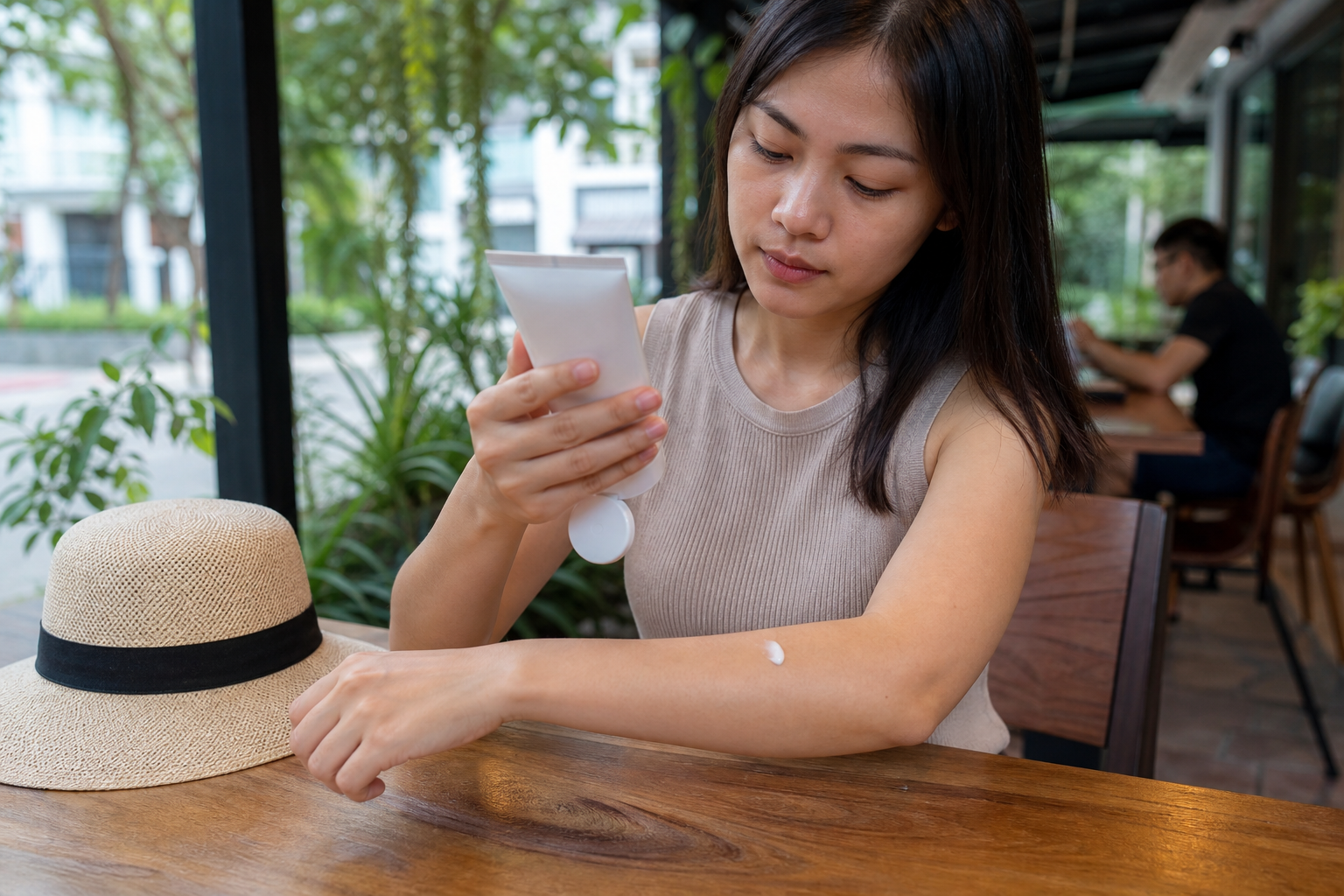 Các tình huống gợi nhắc bôi lại kem chống nắng theo hướng dẫn