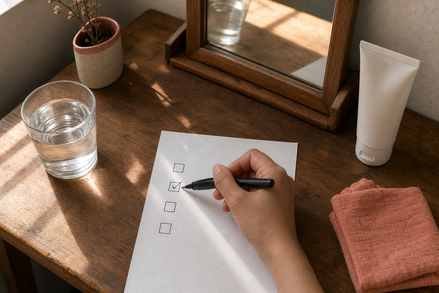 Nhật ký trực quan về trình tự chống nắng trong buổi sáng